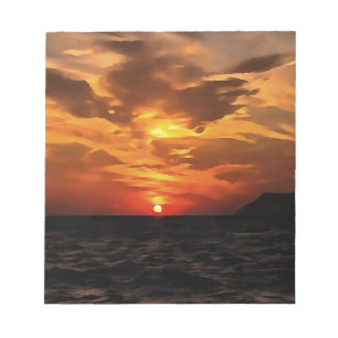 Burned Horizons Sonnenuntergang über der ägäischen Notizblock