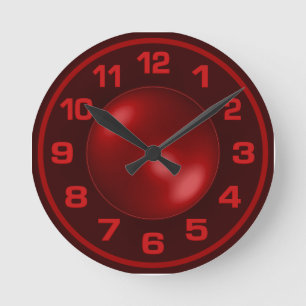 Burned Red wall clock Runde Wanduhr