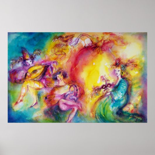 BURNEN DES CARNIVAL / Venezianische Maskentanz Poster (Vorne)