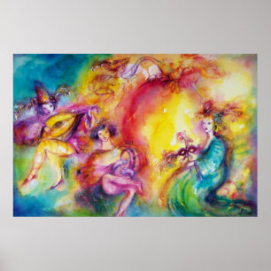 BURNEN DES CARNIVAL / Venezianische Maskentanz Poster