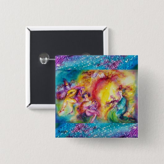 BURNEN DES CARNIVAL / Venezianischen Karnevaltanze Button (Vorne & Hinten)