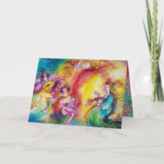 BURNEN DES CARNIVAL / Venezianischen Valentinstag Feiertagskarte (Vorderseite)