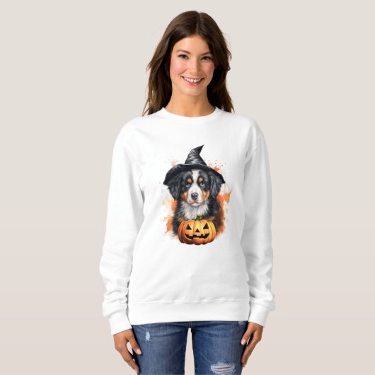 Burnese Mountain Dog Puppy Halloween Sweatshirt (Vorne ganz)