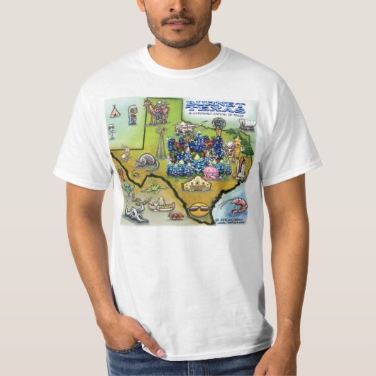 Burnet TEXAS Karte T-Shirt (Vorderseite)