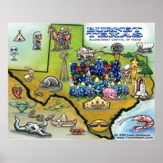 Burnet TEXAS Map Poster (Vorne)