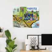 Burnet TEXAS Map Poster (Heimbüro)