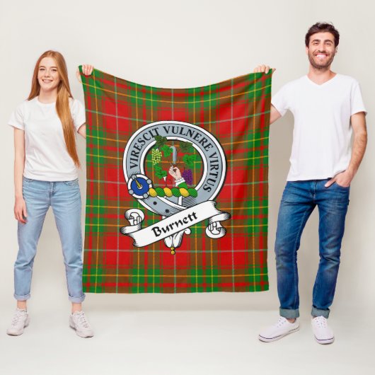Burnett Ancient Clan Abzeichen Tartan Kariert Fleecedecke (Beispiel)