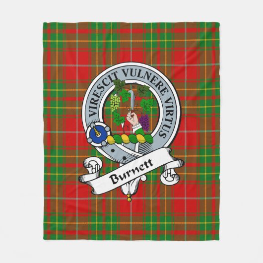 Burnett Ancient Clan Abzeichen Tartan Kariert Fleecedecke (Vorderseite)