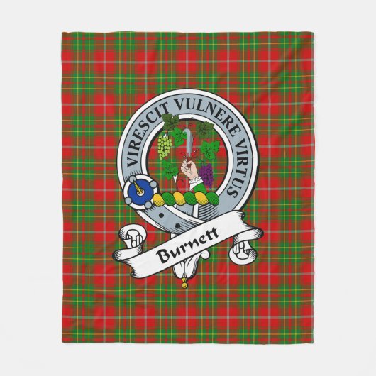 Burnett Clan Abzeichen Tartan Kariert Fleecedecke (Vorderseite)