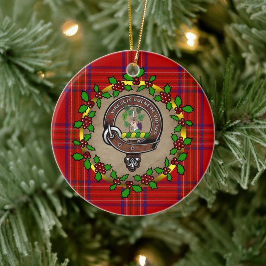 Burnett Clan Abzeichen & Tartan Personalisierte We Keramik Ornament (Baum)