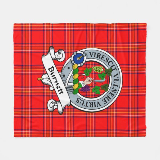 Burnett Modern Clan Abzeichen Tartan Kariert Fleecedecke (Vorderseite (Horizontal))
