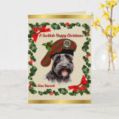 Burnett Scottie Dog Personalisiert Xmas Karte (Gelbe Blume)