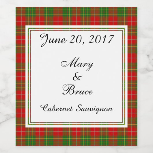 Burnett Scottish Wedding Wine Label Weinetikett (Einzelnes Label)