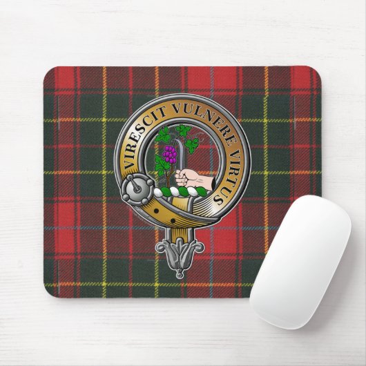 Burnett Tartan & Abzeichen Mousepad (Mit Mouse)