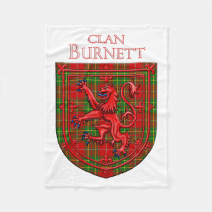 Burnett Tartan Scottish Kariert Lion Rampant Fleecedecke