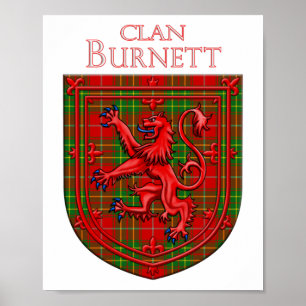 Burnett Tartan Scottish Kariert Lion Rampant Poster