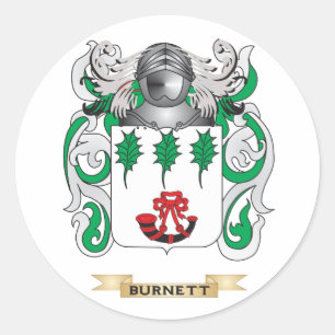 Burnett Wappen (Familienwappen) Runder Aufkleber