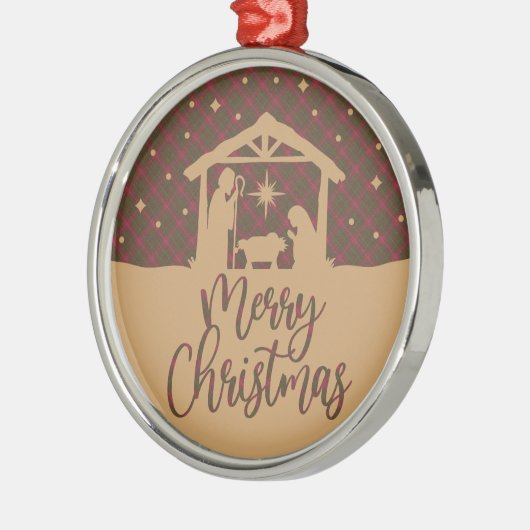 Burnett Weathered Scottish Tartan Christmas Ornament Aus Metall (Links)