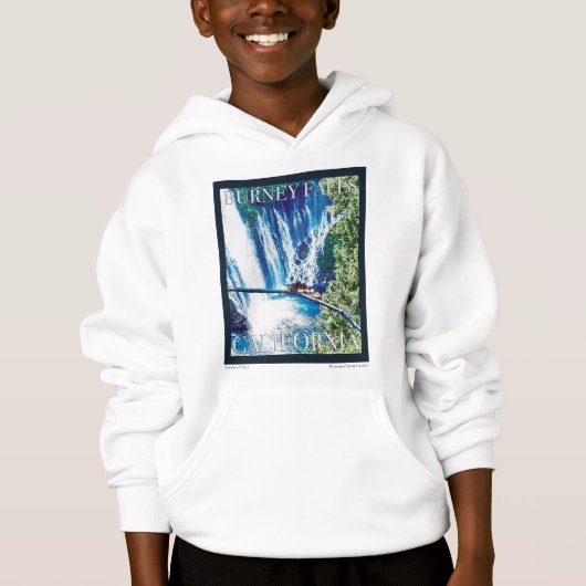 Burney Falls, CA Poster Hoodie (Vorderseite)