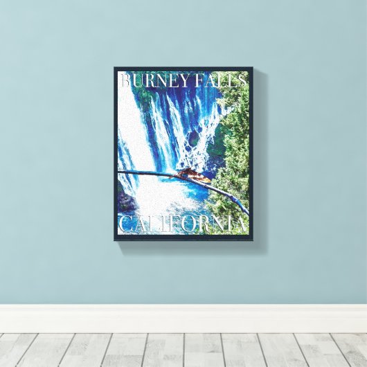 Burney Falls, CA Poster Leinwanddruck (Insitu (Holzboden))