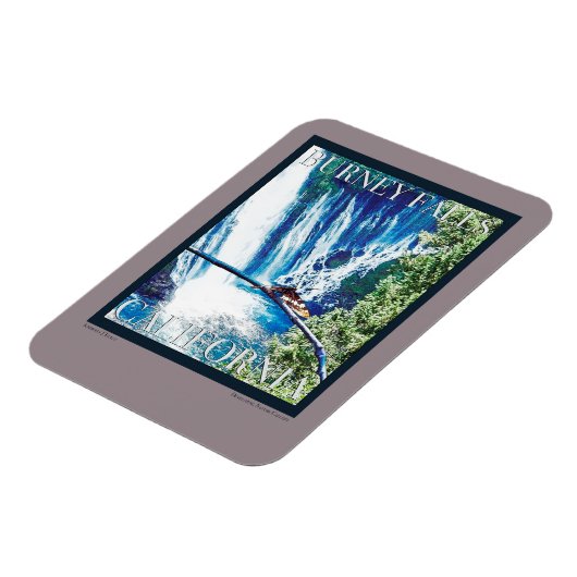 Burney Falls, CA Poster Magnet (Linke Seite)