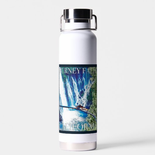 Burney Falls, CA Poster Trinkflasche (Rückseite)