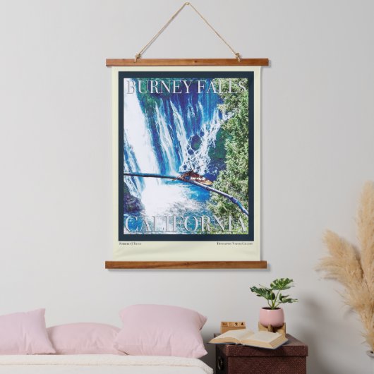 Burney Falls, CA Poster Wandteppich Mit Holzrahmen (Schlafzimmer)
