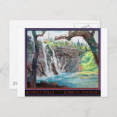 Burney Falls Watercolor Postkarte (Vorne/Hinten)