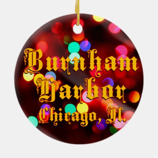 Burnham Hafen Chicago beleuchtet Keramikornament (Hinten)