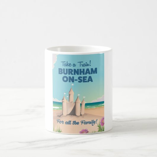 BURNHAM-ON-SEA Sandcastle-Reiseplakat Kaffeetasse (Mittel)