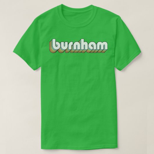 Burnham Retro Rainbow Typografie Faded Style T-Shirt (Design vorne)