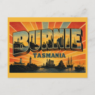 Burnie Tasmania Küstenindustrie Vintage Postkarte