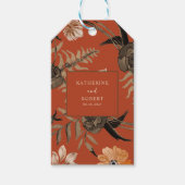 Burnierorange-Terrakotta-Hochzeit im Herbst bevorz Geschenkanhänger (Vorderseite)