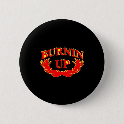 Burnin Up Flames Vintage Button (Vorderseite)