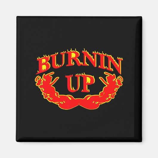 Burnin Up Flames Vintage Magnet (Vorne)