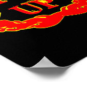 Burnin Up Flames Vintage  Poster (Ecke)