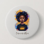Burning Afro Woman Button (Vorderseite)