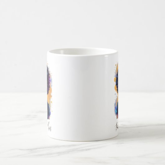 Burning Afro Woman Kaffeetasse (Mittel)