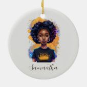 Burning Afro Woman Keramik Ornament (Hinten)