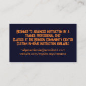 Burning aromas cooking pot Koch Visitenkarten Visitenkarte (Rückseite)