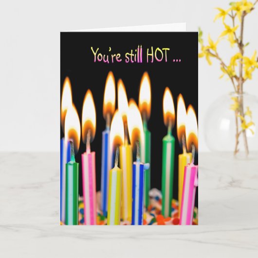 Burning Birthday Candles Card Karte (Gelbe Blume)