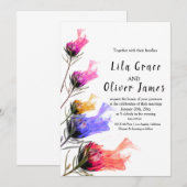 Burning Bloom Elegance Hochzeit Einladung (Vorne/Hinten)