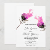 Burning Bloom Elegance Hochzeit Einladung (Vorne/Hinten)