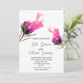 Burning Bloom Elegance Hochzeit Einladung (Stehend Vorderseite)