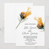 Burning Bloom Elegance Hochzeit Einladung (Vorne/Hinten)