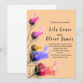 Burning Bloom Elegance Wedding Einladung (Vorne/Hinten)