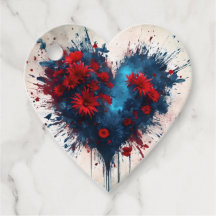 Burning Blue Heart mit Roten Blume