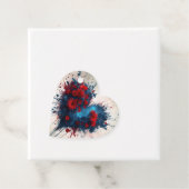 Burning Blue Heart mit Roten Blume Geschenkanhänger (Beispiel)