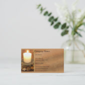 Burning Candle Business Card Visitenkarte (Stehend Vorderseite)