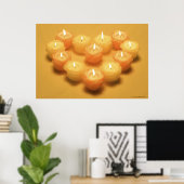 Burning candles arranged in a heart shape poster (Heimbüro)